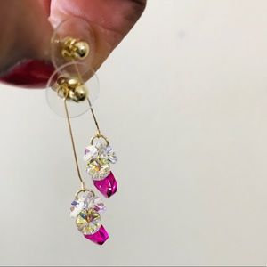 Earrings made with Swarovski crystals